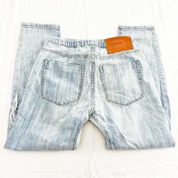 One Teaspoon Shabbies Light Wash Denim Cargo Jogger Jeans Size XS - Picture 5 of 8
